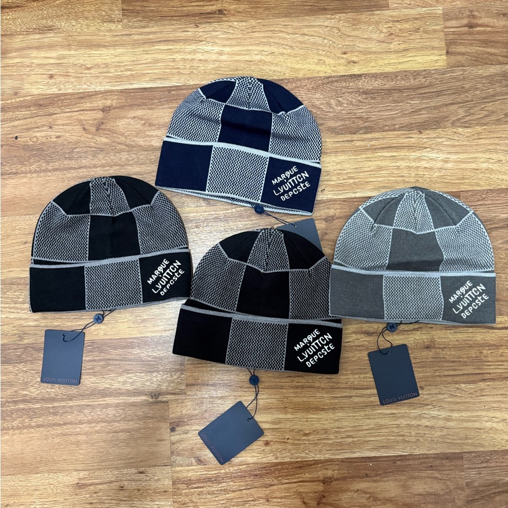 Marine Layer Men's Patchwork Beanie - Black, Gray, and Navy